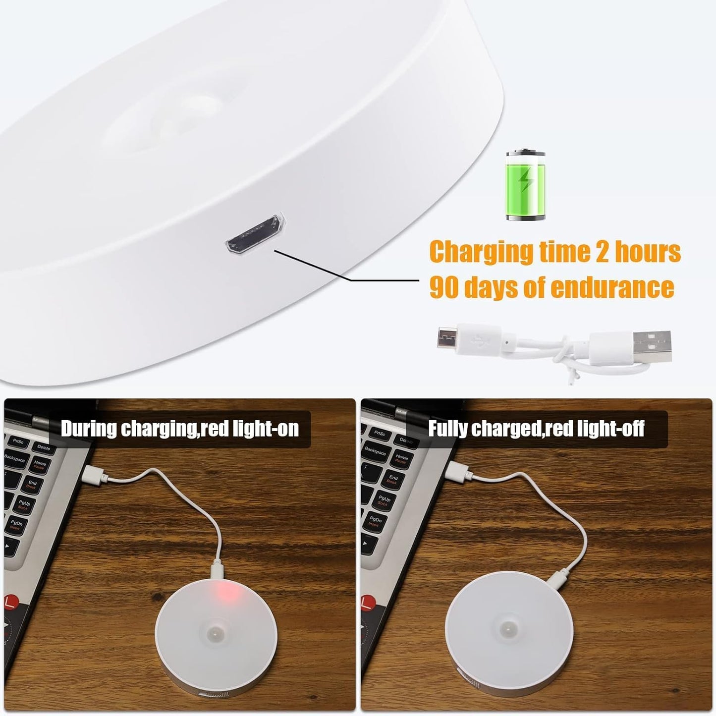Motion Sensor LED Night Light - USB Rechargeable