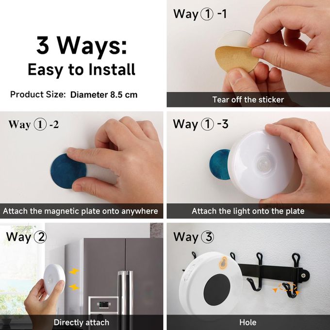 Motion Sensor LED Night Light - USB Rechargeable