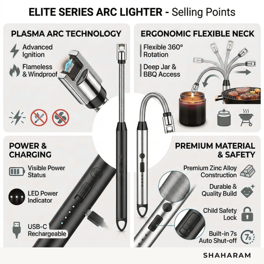 USB Rechargeable Electric Lighter - Windproof Flameless Lighter
