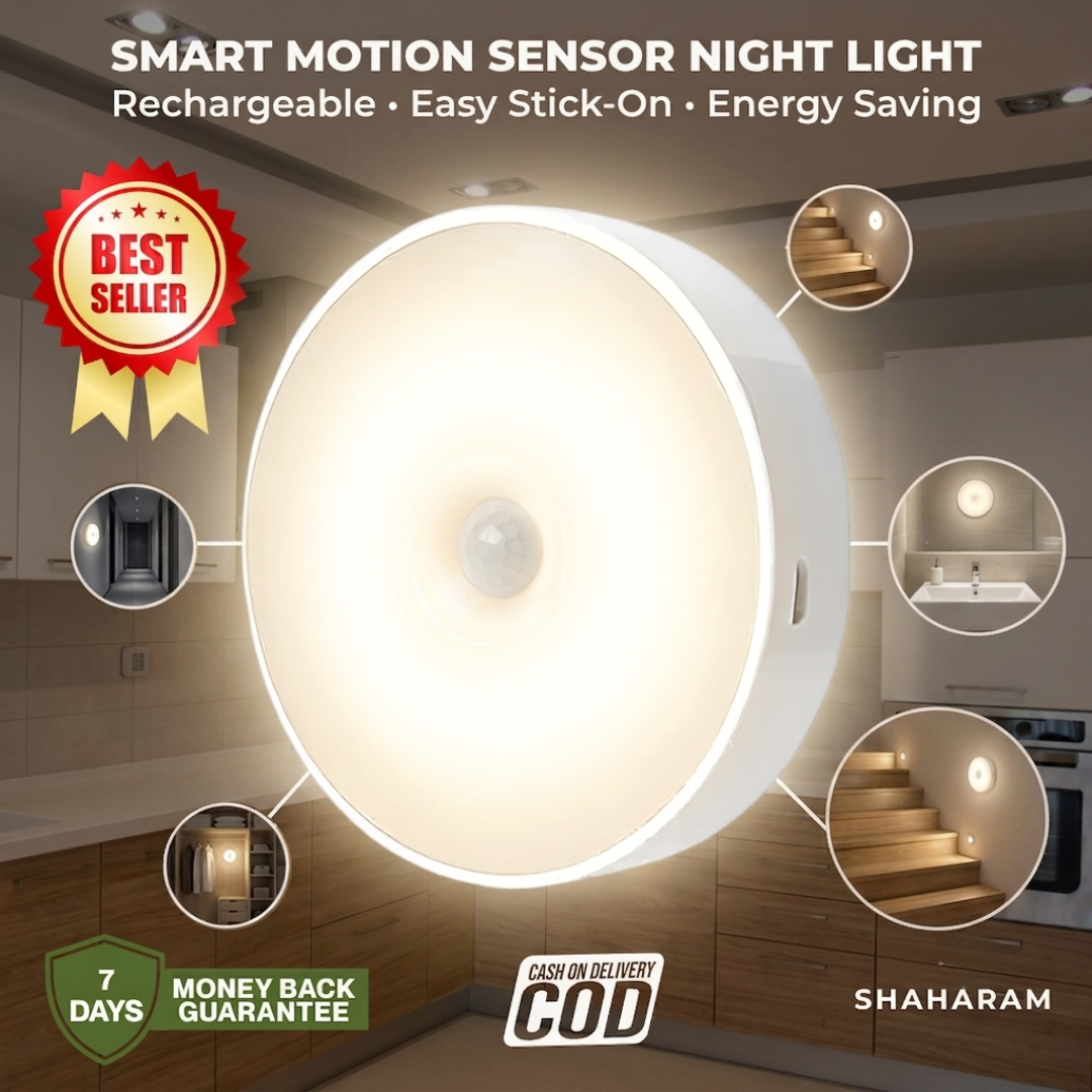 Motion Sensor LED Night Light - USB Rechargeable