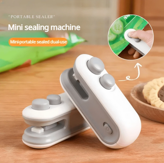 2-in-1 Mini Seal Machine - USB Rechargeable Portable Food Bag Sealer & Cutter (Airtight Fresh Storage Tool)