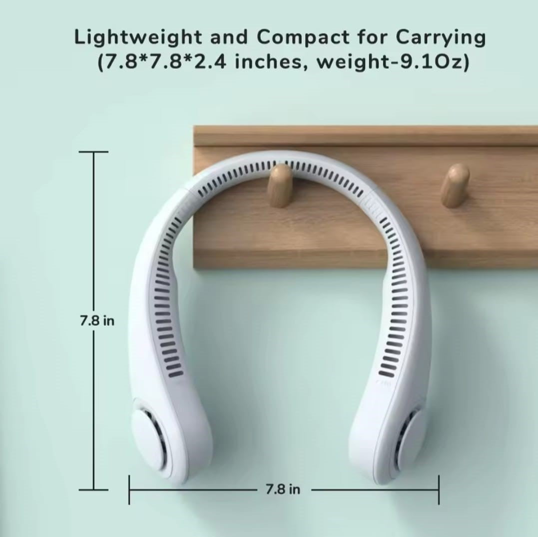Portable Neck Fan - Rechargeable Hands Free Cooling Fan